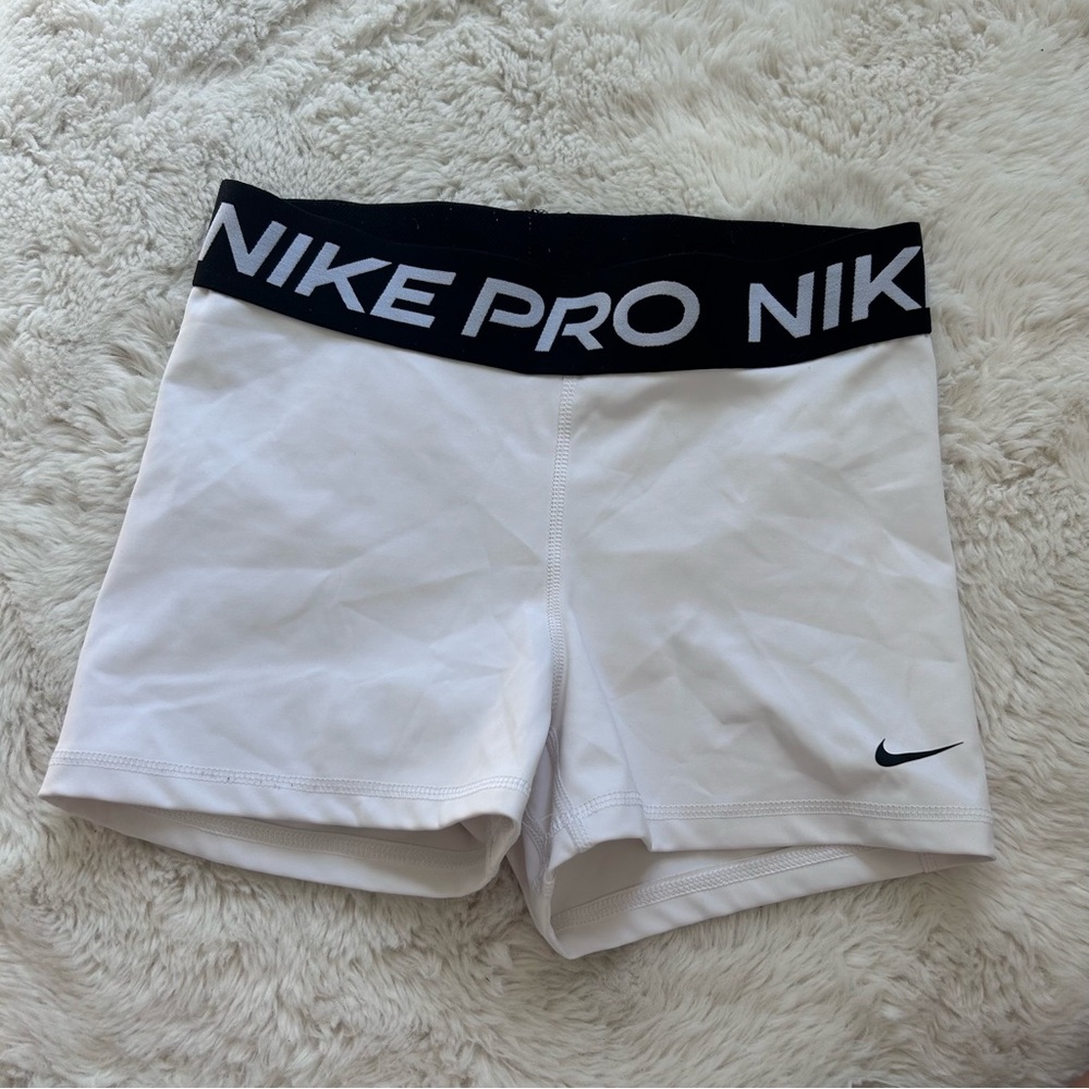 Nike Women's Black and White Athletic Shorts